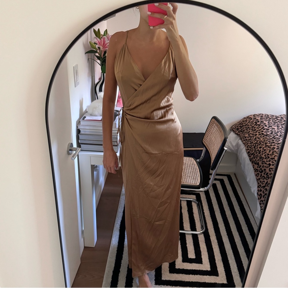 silk roads Adriana iglesias daya maxi wrap dress camel